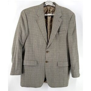 Lauren Ralph Lauren Mens Silk Wool Linen Sport Coat Blazer 40L Glen Plaid